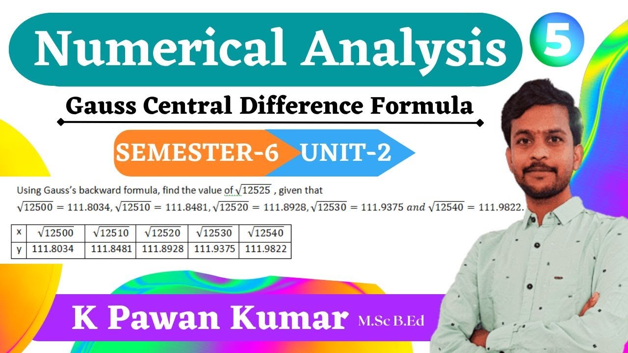 Gauss's Backward formula | Numerical Analysis | SEM-6 | OU | KU | TU | PU | MGU