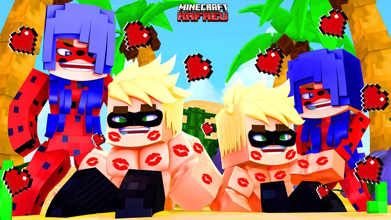 FAMILIA da LADYBUG Miraculous e CATNOIR foi para PRAIA no Minecraft