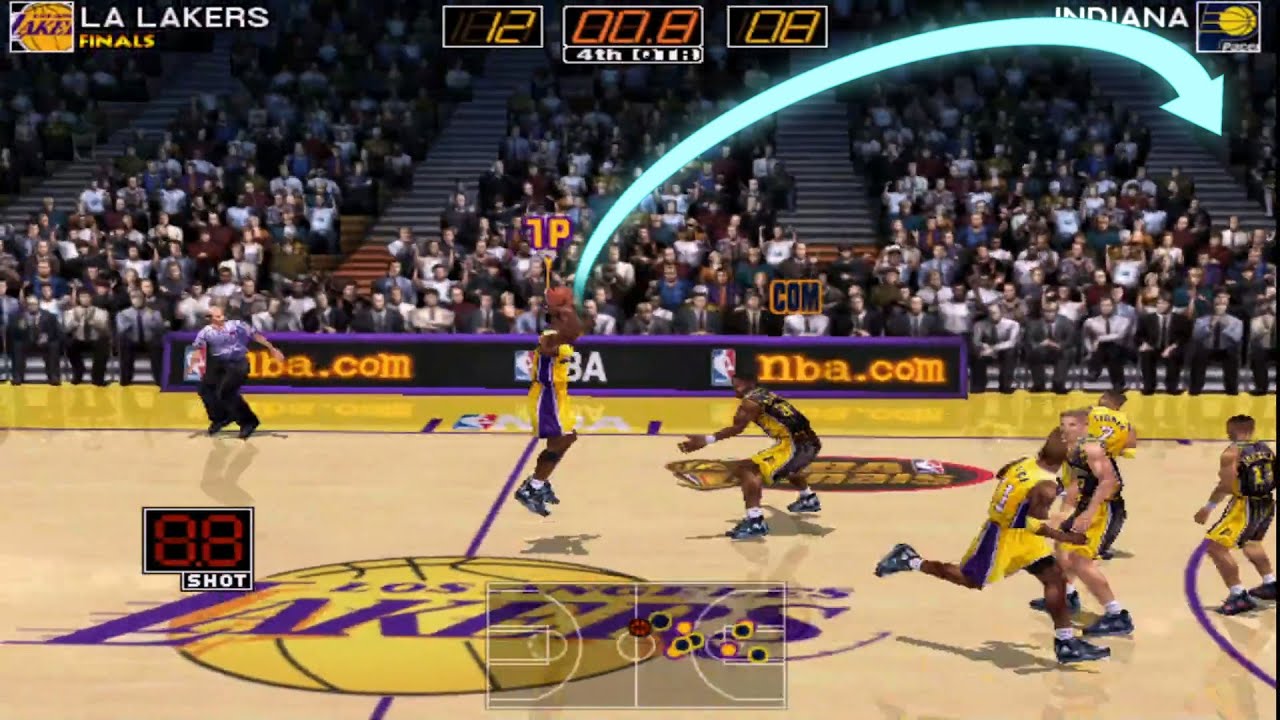 Virtua NBA (1999) LA Lakers playthrough Deep Three buzzer beater /  KobeBryant / O'Neal  /