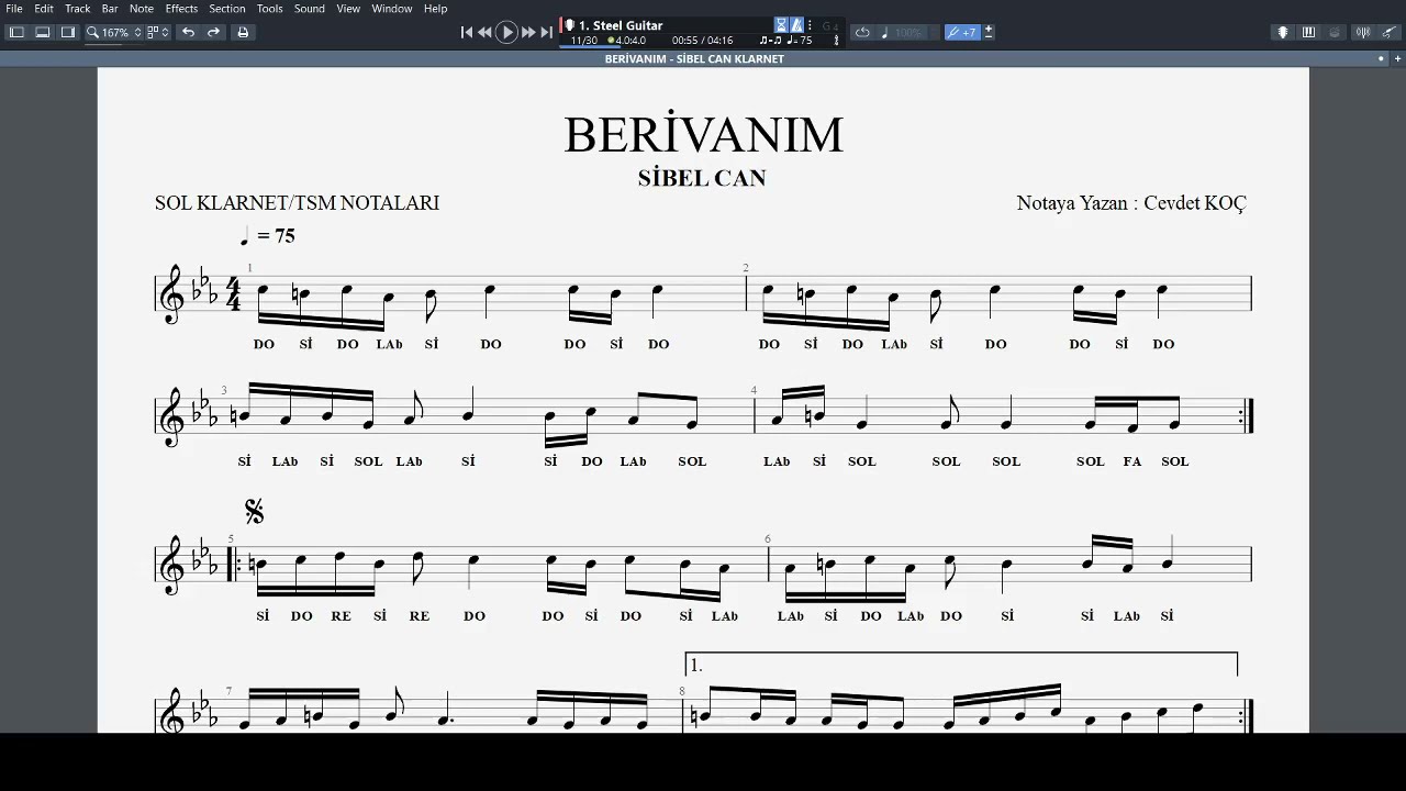 Berivanım BERİVAN -  SİBEL CAN NOTA