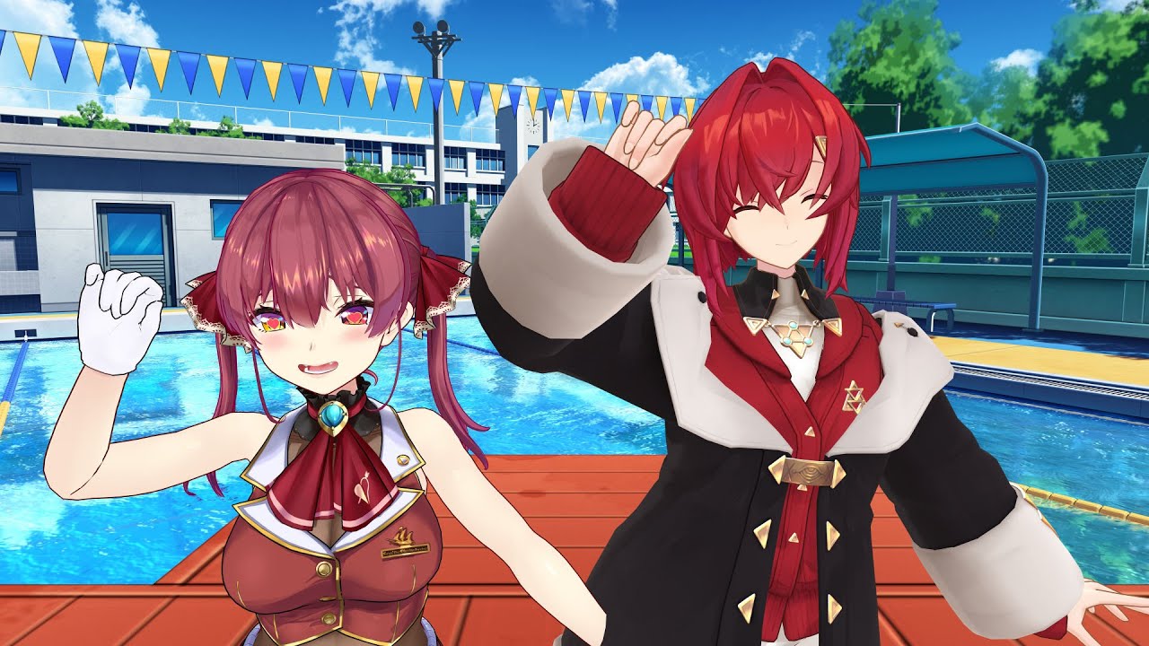 【VR180】宝鐘マリン＆アンジュ・カトリーナ「III」Full【MMD】@HoushouMarine @AngeKatrina