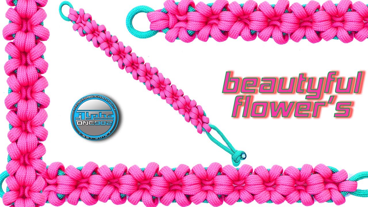 How to make Paracord Bracelet Beautiful Flower's Macrame Bracelet World of Paracord Tutorial DIY