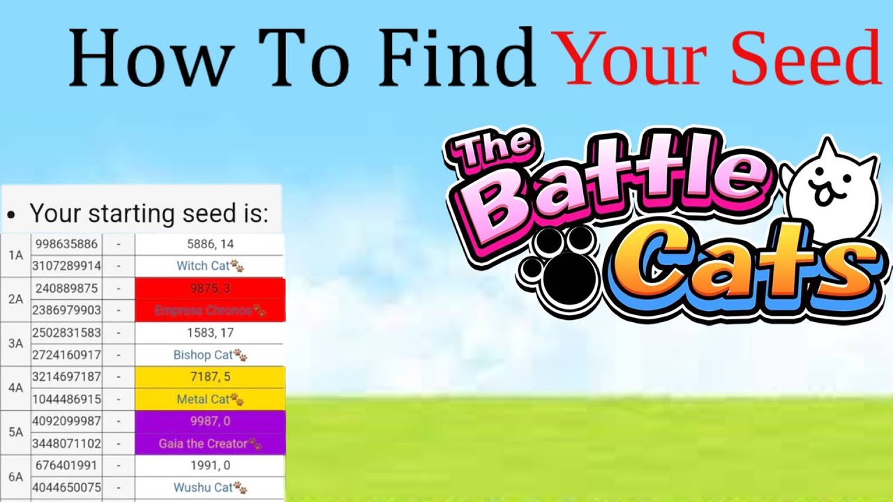 How To Find Your Seed Battle Cats Seed Tracking
