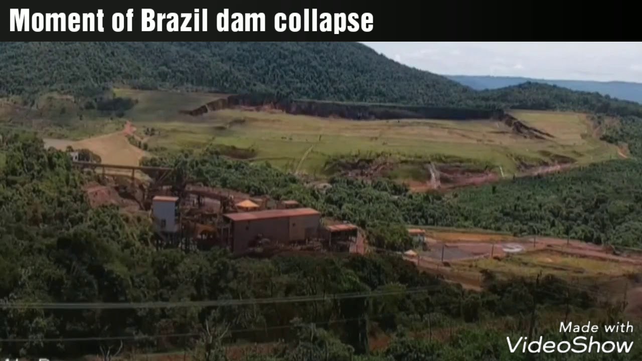 Moment of Brazil dam collapse