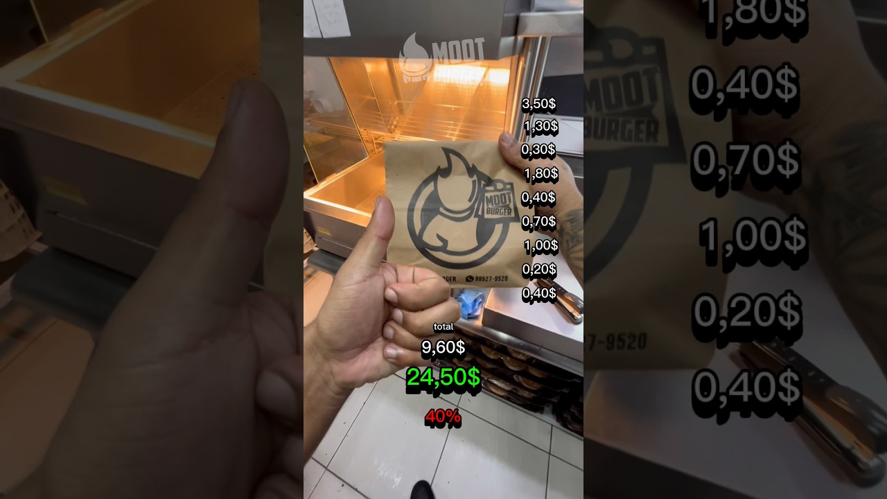 Qual o custo de um hamburguer? 💰🍔#cozinha #comida #hamburguer #hamburgueria