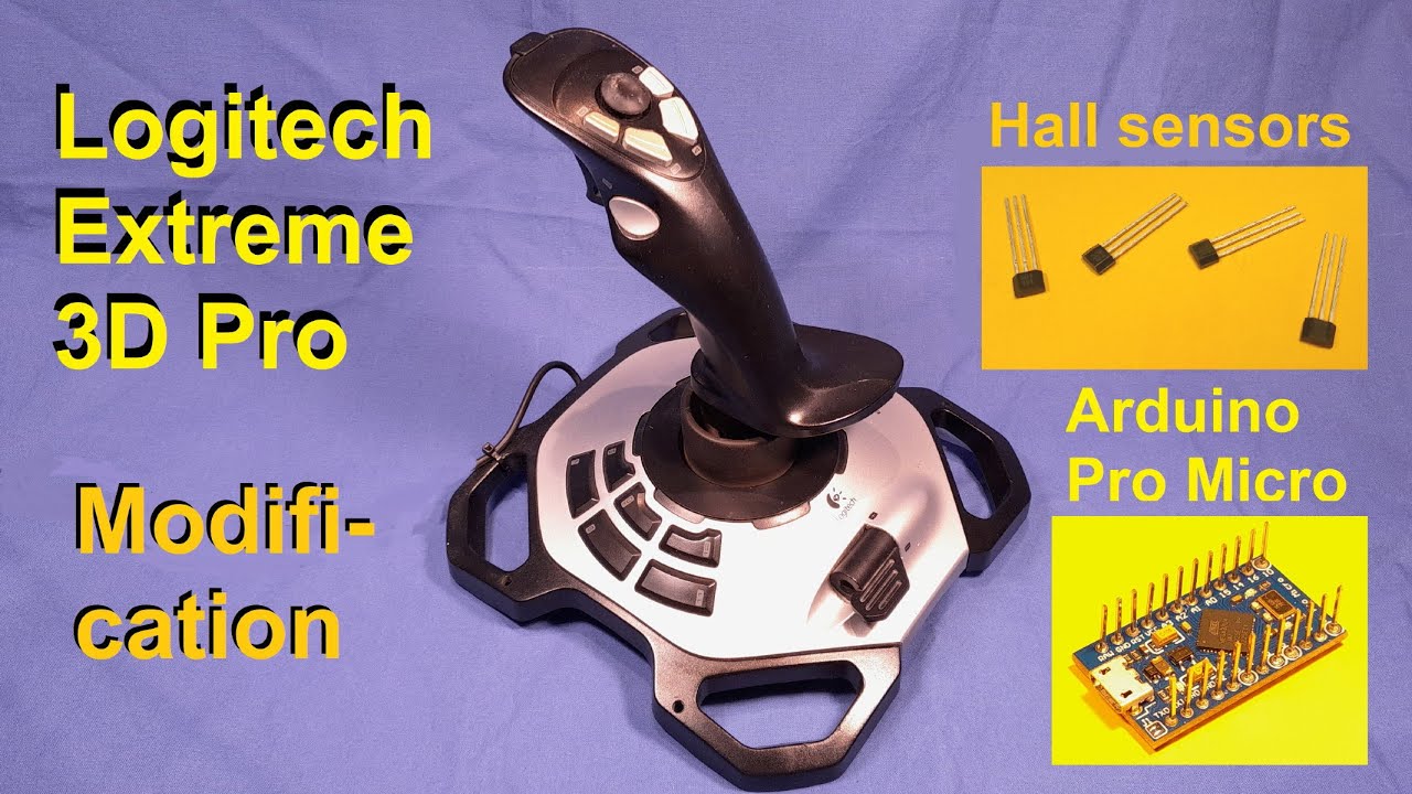 Logitech Extreme 3D Pro modification using Arduino, Hall sensors and joystick's original case.