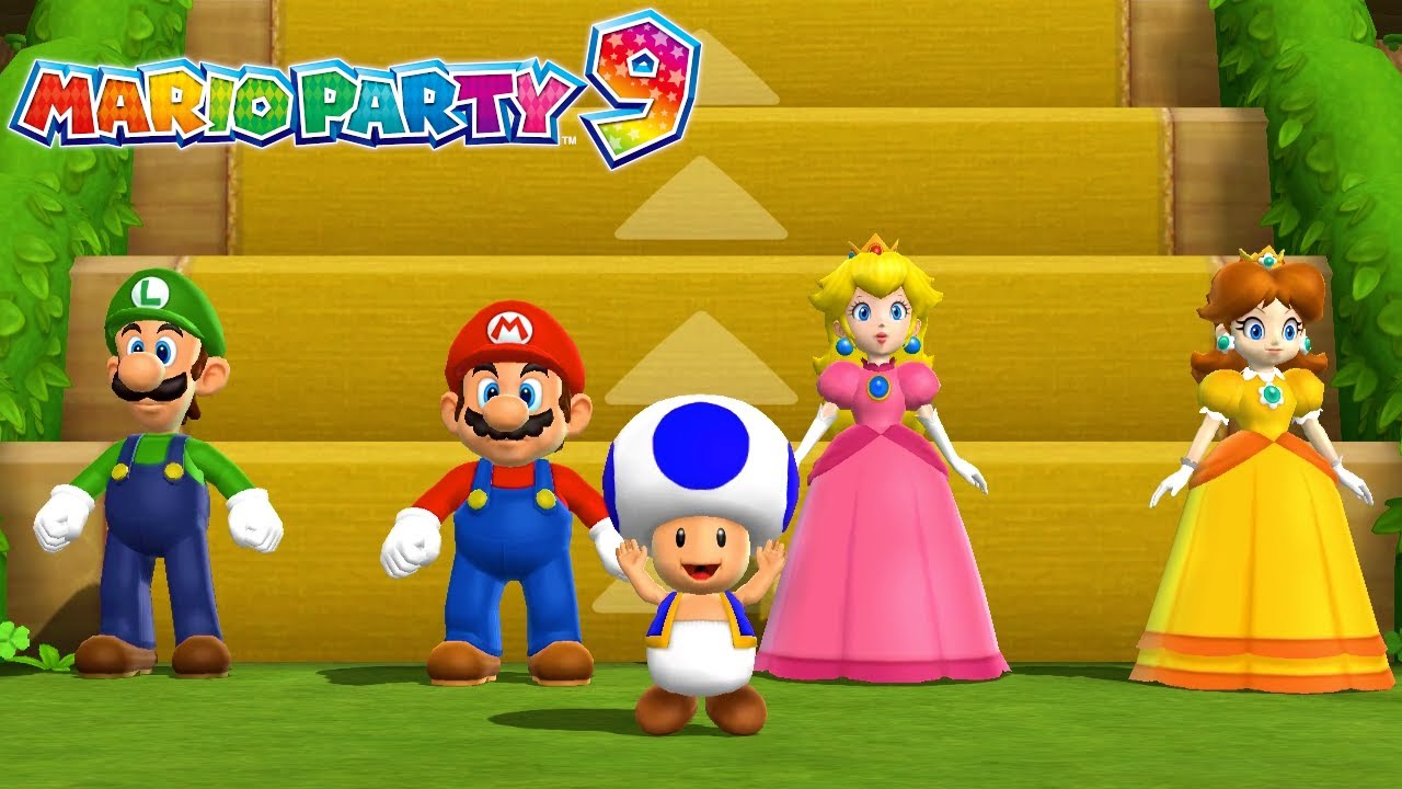 Mario Party 9 #1 - Step It Up / Luigi vs Mario vs Peach vs Daisy (Master Difficulty)