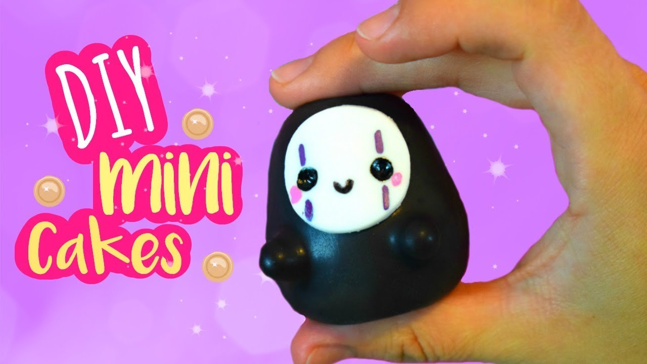ANIME CAKES DIY HOW TO MAKE SPIRITED AWAY NO FACE MINI CAKES!!