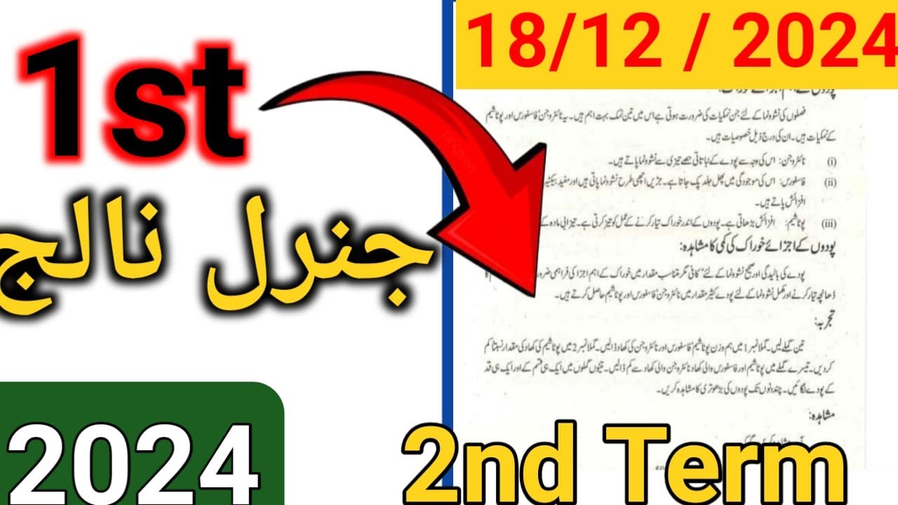 SBA Class 1 General Knowledge 2nd Term Paper Solved 2024 - SBA Class One  GK 2nd Term Solved Paper