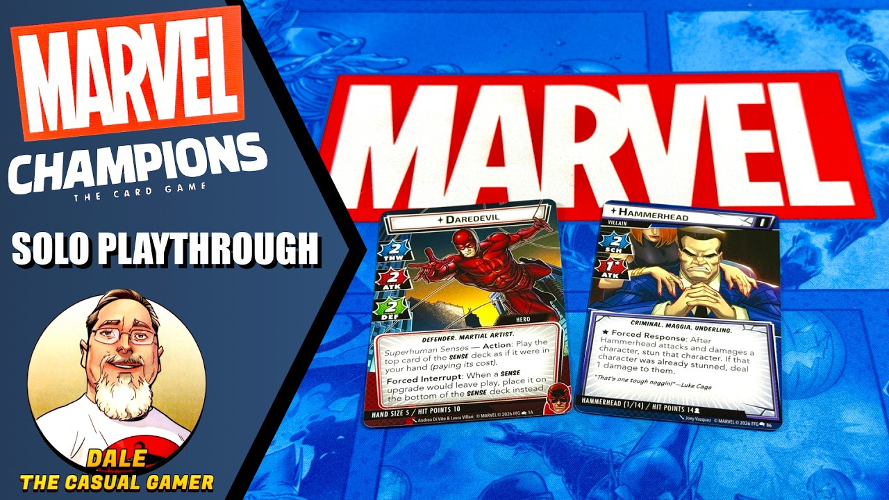 MARVEL CHAMPIONS Solo Playthrough with DAREDEVIL vs HAMMERHEAD