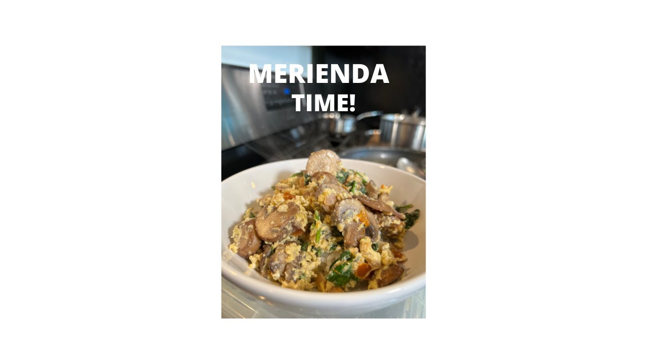 Merienda - spinach and mushroom omelette