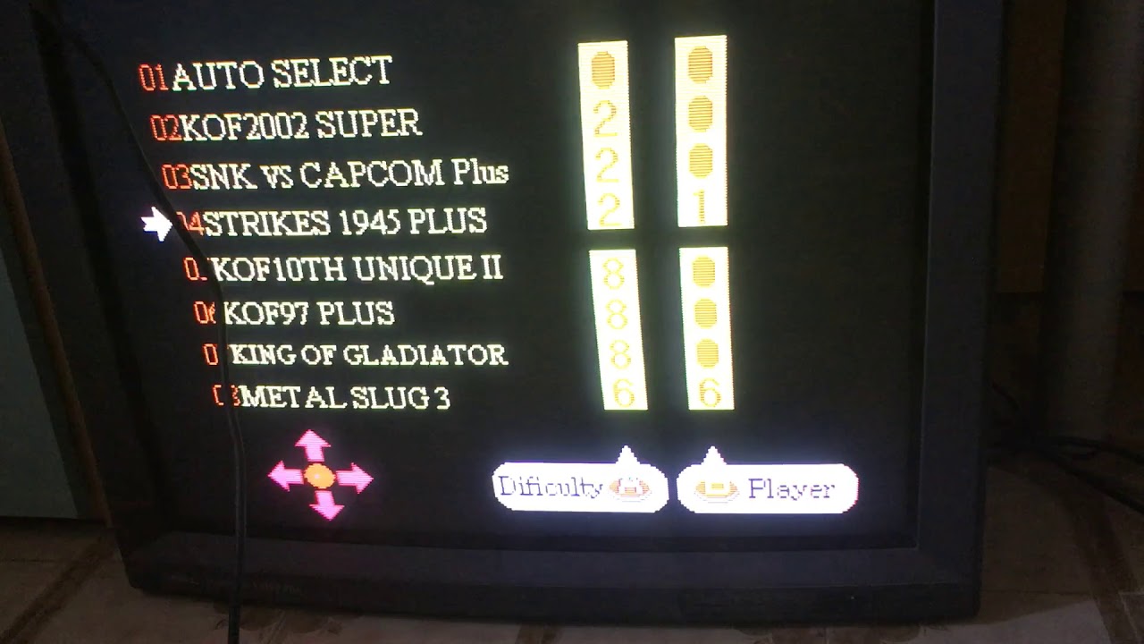 Change difficulty setting 120 in 1 in omega CMVS