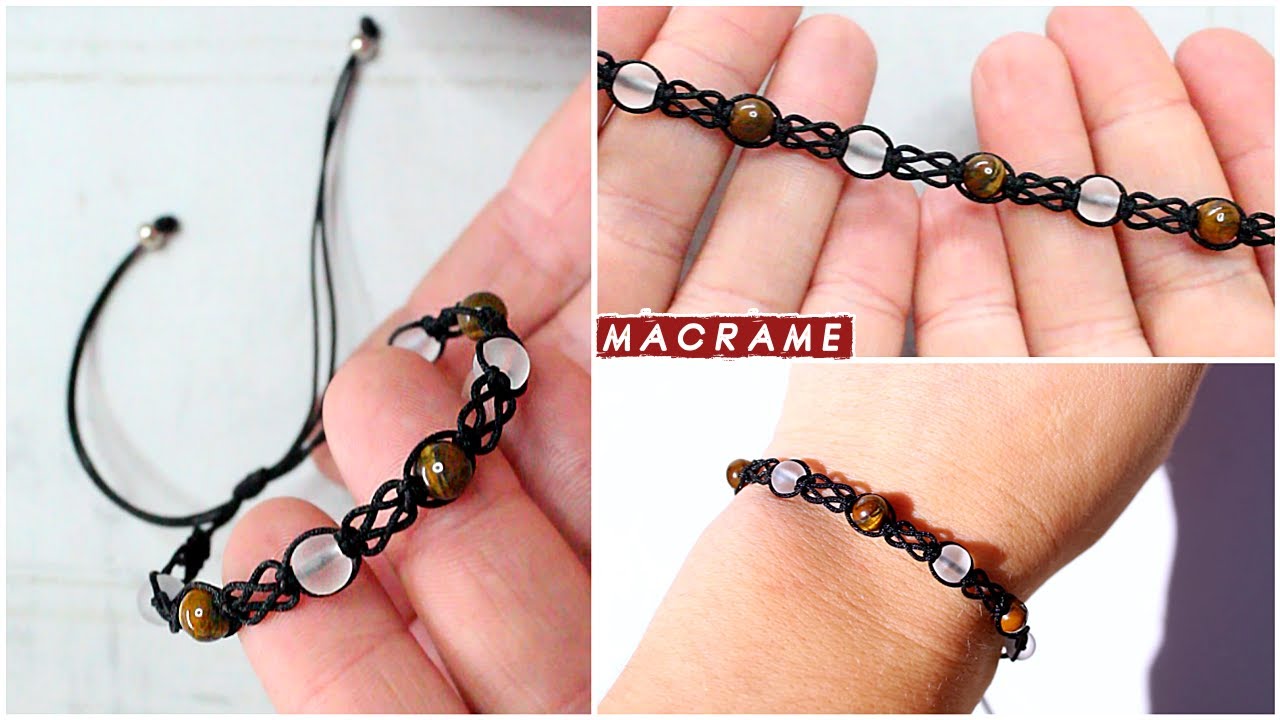 ✧NUDO PLANO invertido💁PULSERA de hilo FACIL✧ Macrame Tutorial