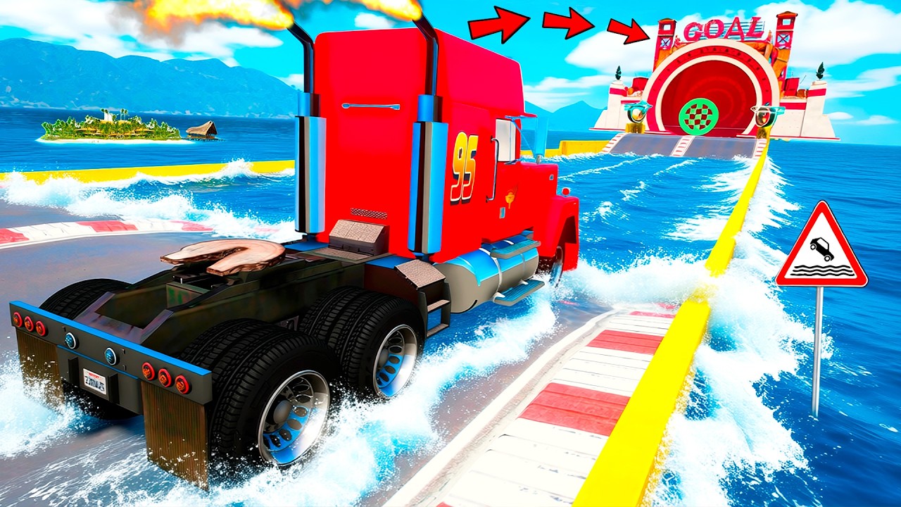 СМОЖЕТ ЛИ МАК МАККУИН ПРОЕХАТЬ ГЛУБОКУЮ ЯМУ С ВОДОЙ В ГТА 5! ТАЧКИ В GTA 5 ОНЛАЙН