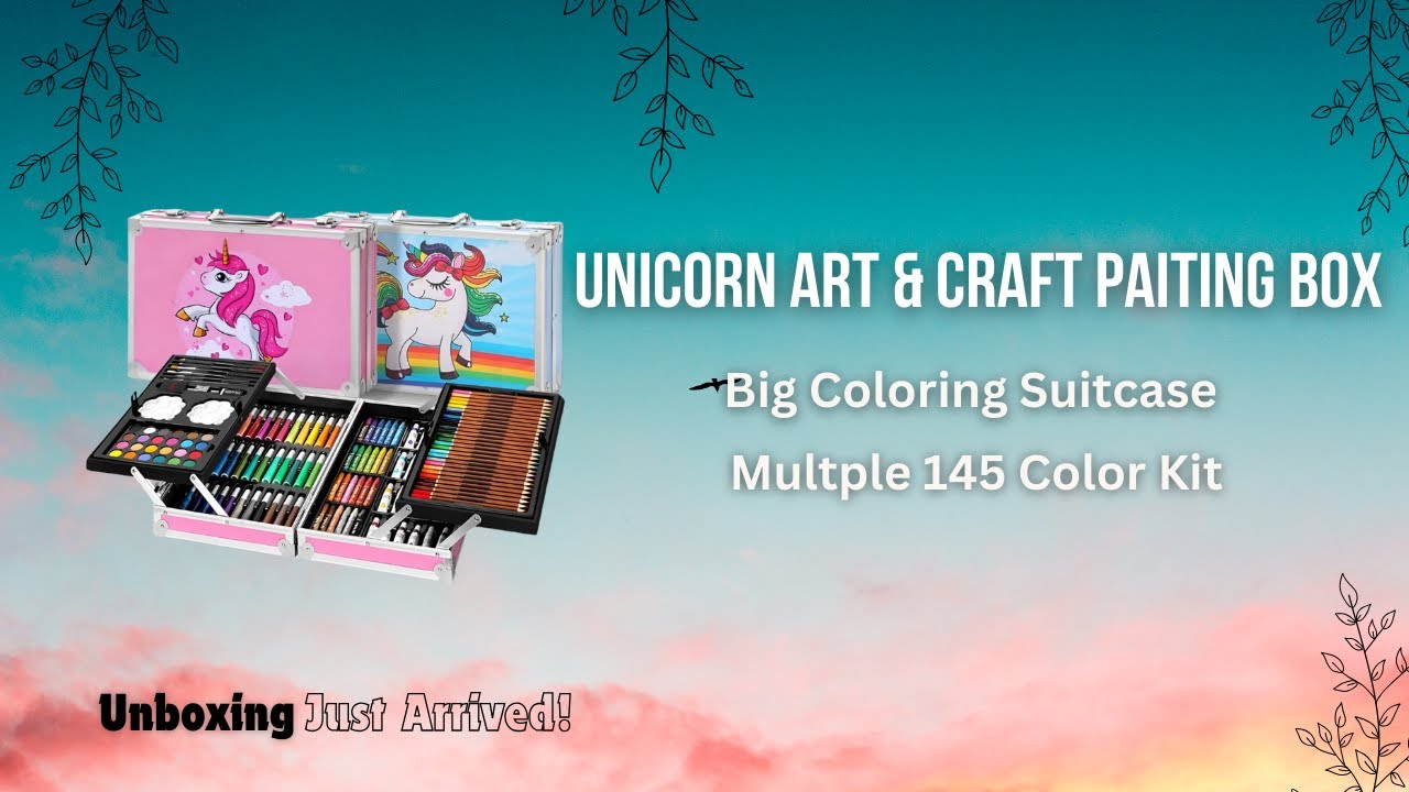 Unicorn Art & Craft Painting Box Review | 145 Color Kit for Kids & Beginners (Big Coloring Suitcase)