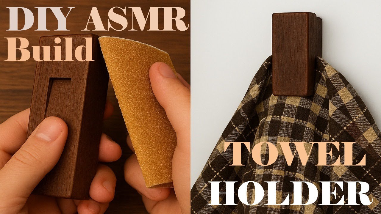 Building a Wooden Marble Towel Holder | Relaxing ASMR Crafting