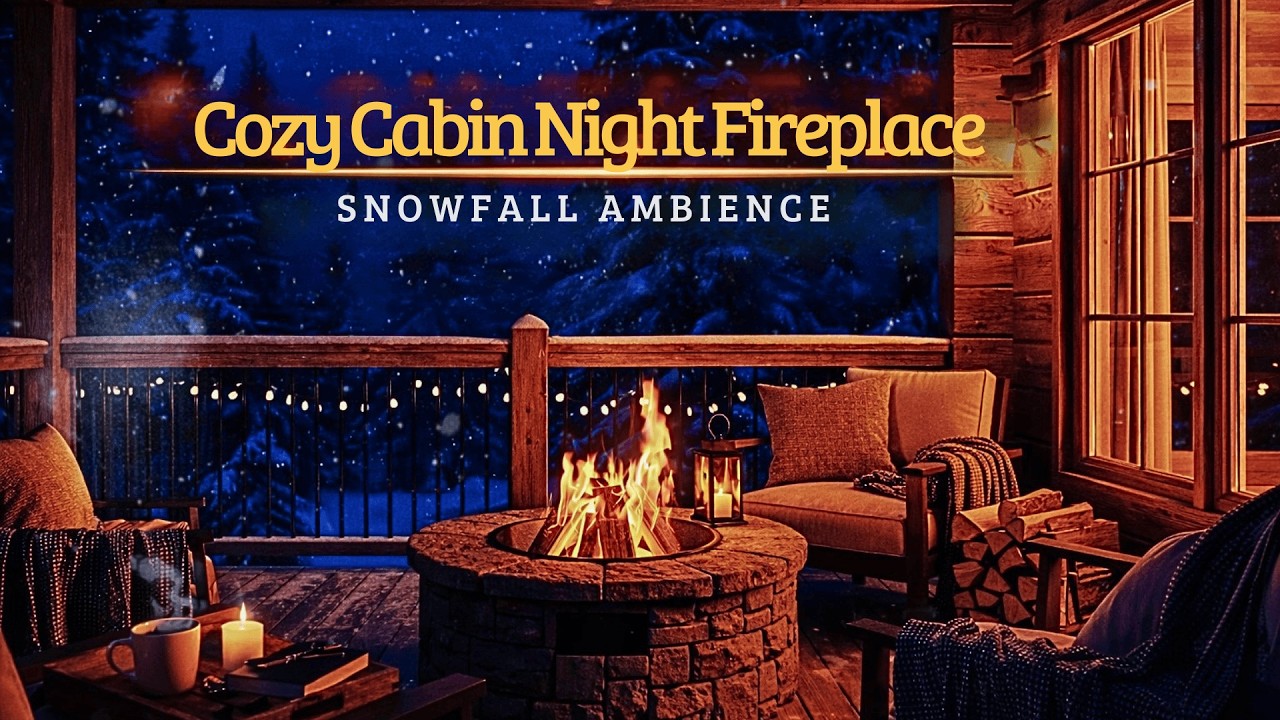 Cozy Winter Cabin Ambience — Relaxing Piano & Fireplace Sounds for Sleep, Study, and Deep Calm