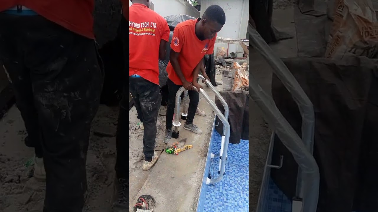 swimming pool ladder installation
