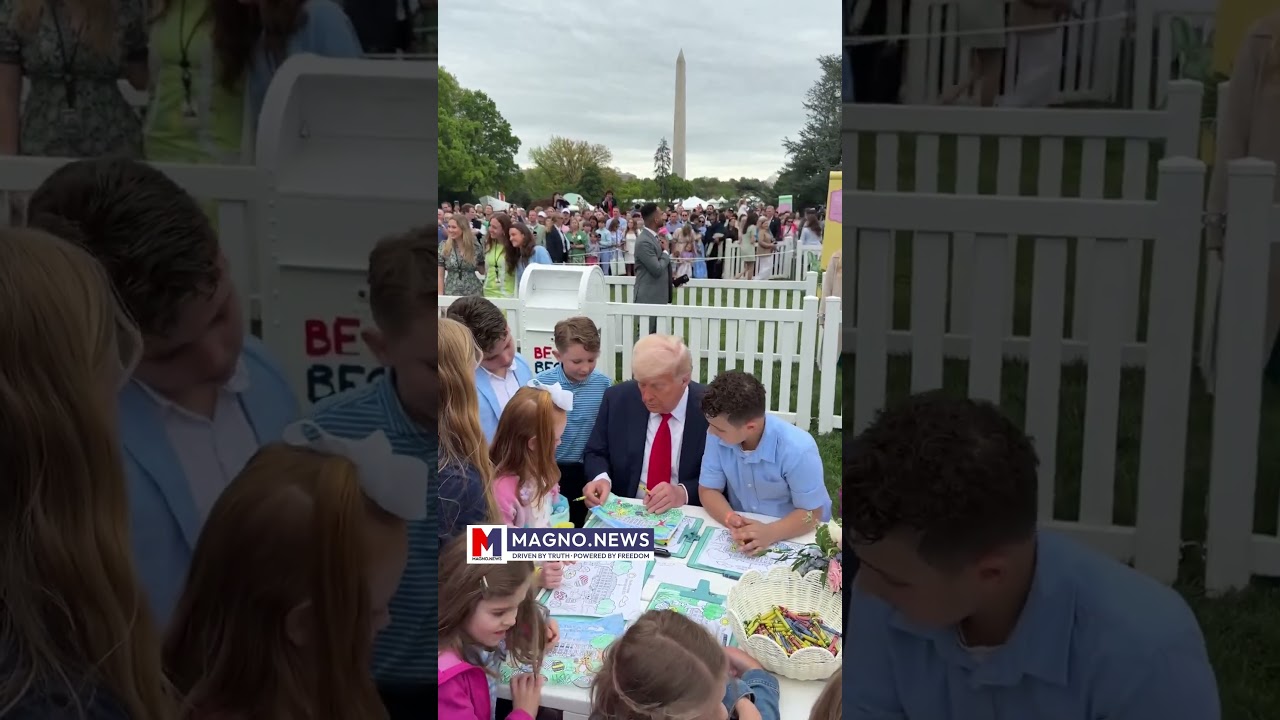 President Trump Surprises Kids by Signing Their Artwork at White House Easter Egg Roll