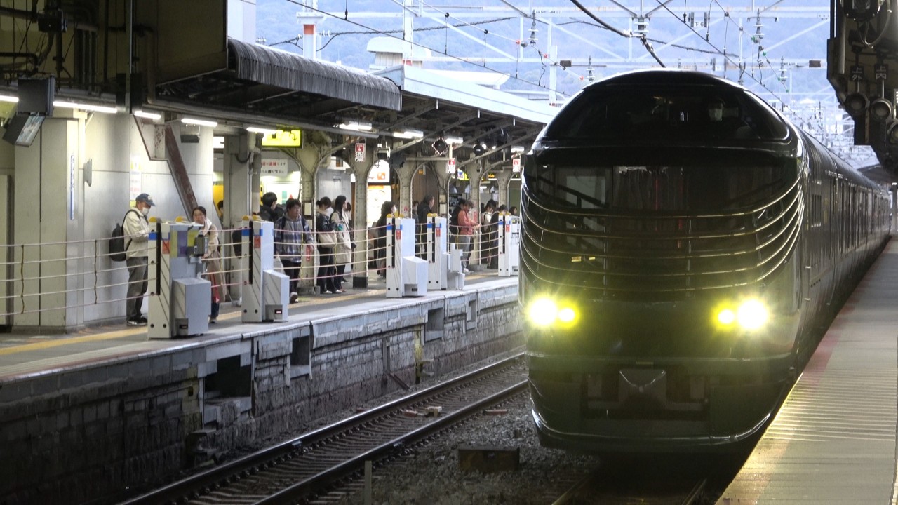 [4K]トワイライトエクスプレス瑞風京都到着と回送(20260224) TWILIGHTEXPRESS MIZUKAZE Arrival and Deadhead at Kyoto