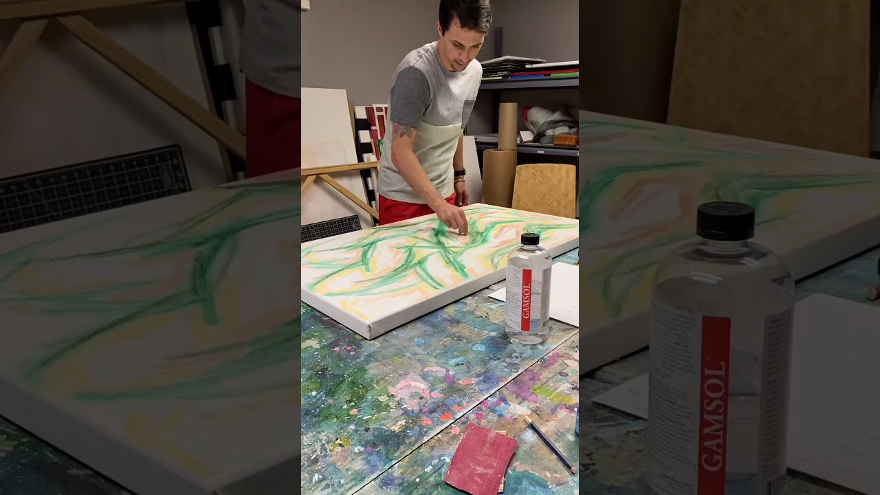 Creating a Painting from Start to Finish | Oil Pastel on Canvas | ‘Desert Oasis’