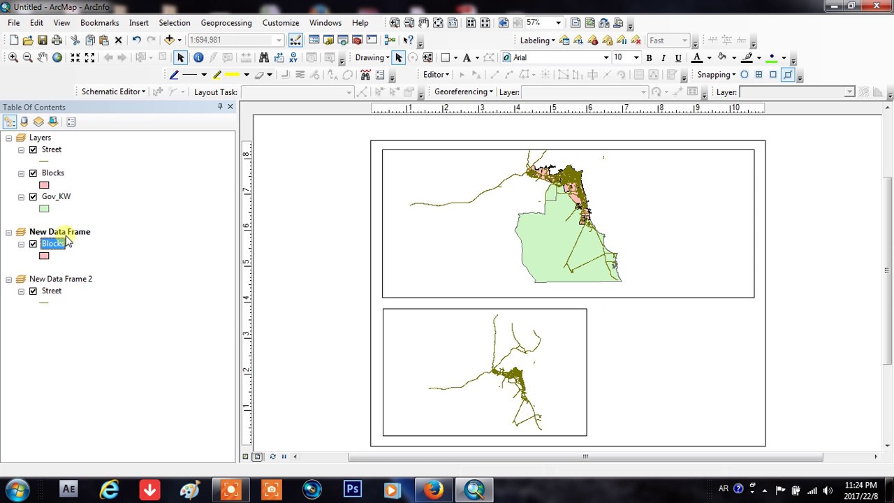 طريقة سهلة جداً لعمل أكثر من خريطة ركنية عند إخراج الخريطة في Arc Map