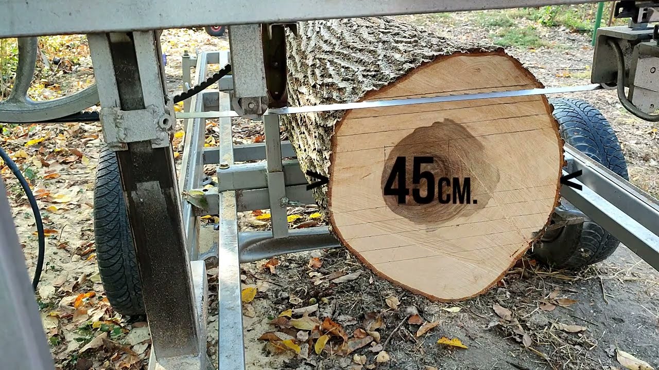 Homemade Bandsaw Mill 6,5HP vs Hardwood
