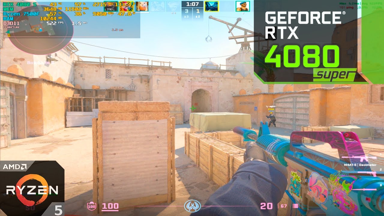 Counter-strike 2 : RTX 4080 SUPER + Ryzen 7500F