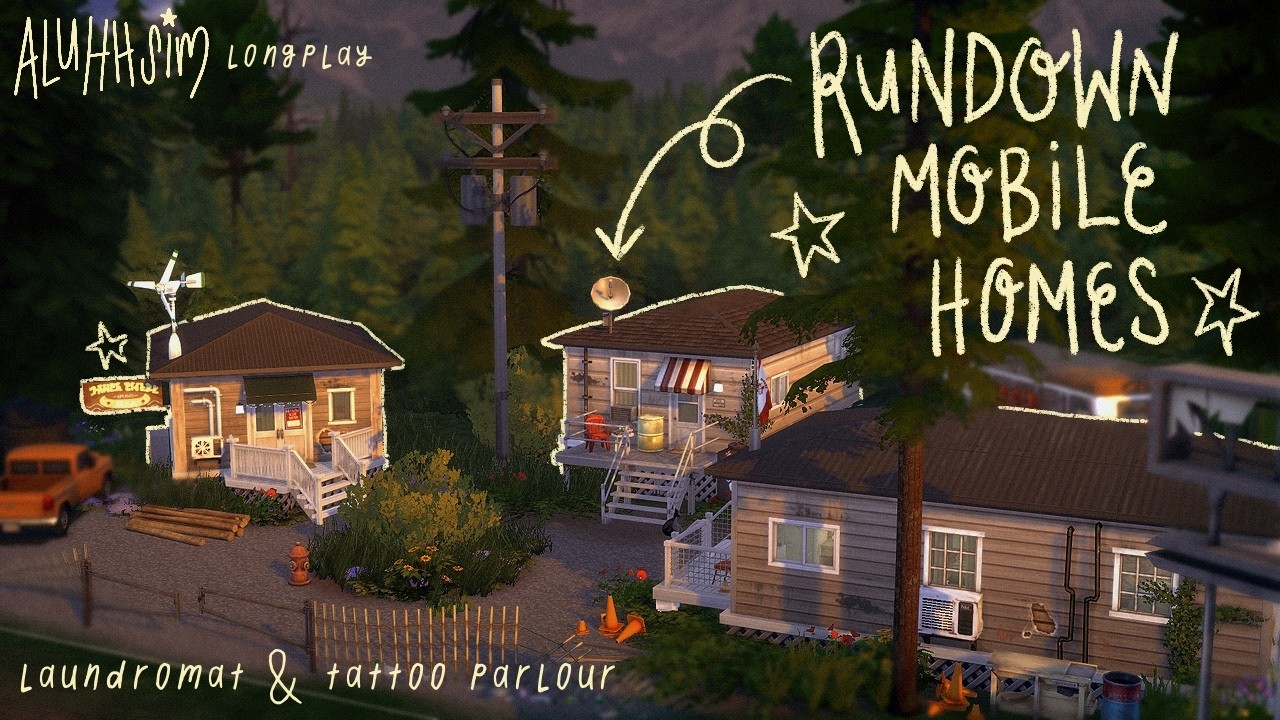 sleep while i build realistic mobile homes & life update🛻🌲🧺the sims 4 longplay w/commentary