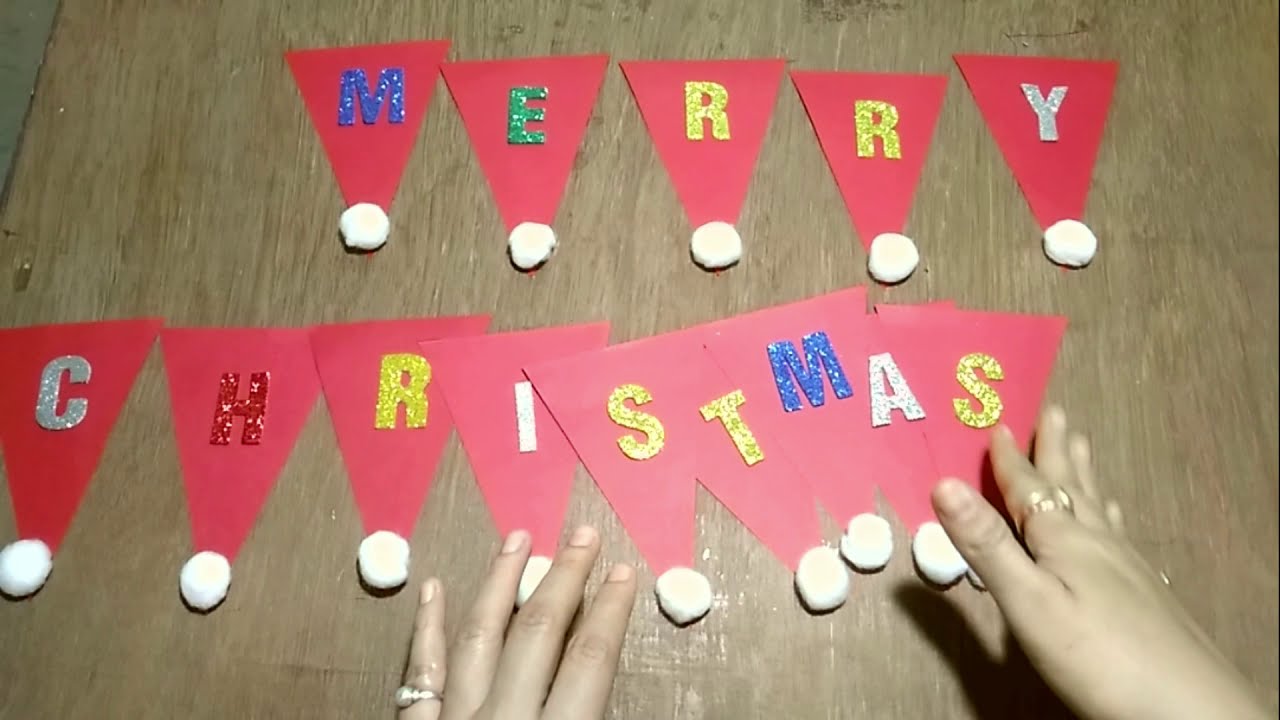 how to make merry christmas banner /diy christmas banner ideas/ handmade christmas banner #Christmas
