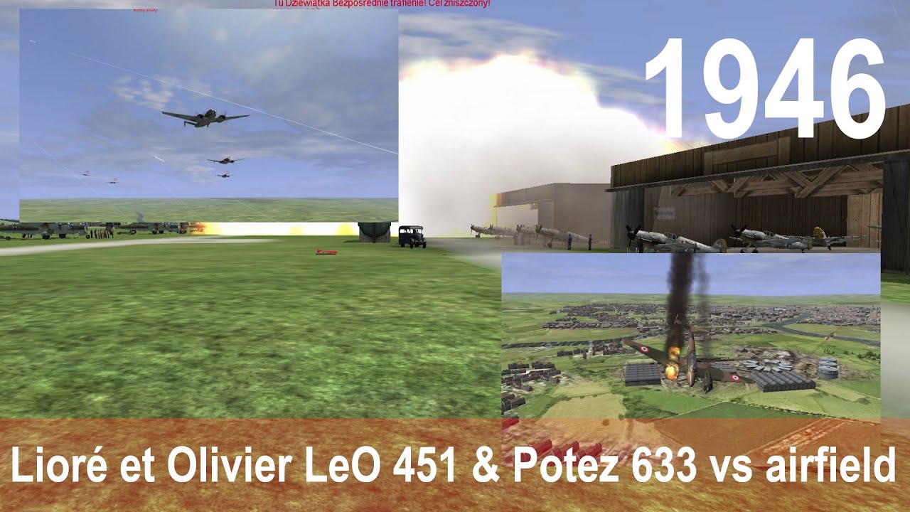 IL-2 Sturmovik | Aircombat Lior&eacute; et Olivier LeO 451 & Potez 633 vs airfield