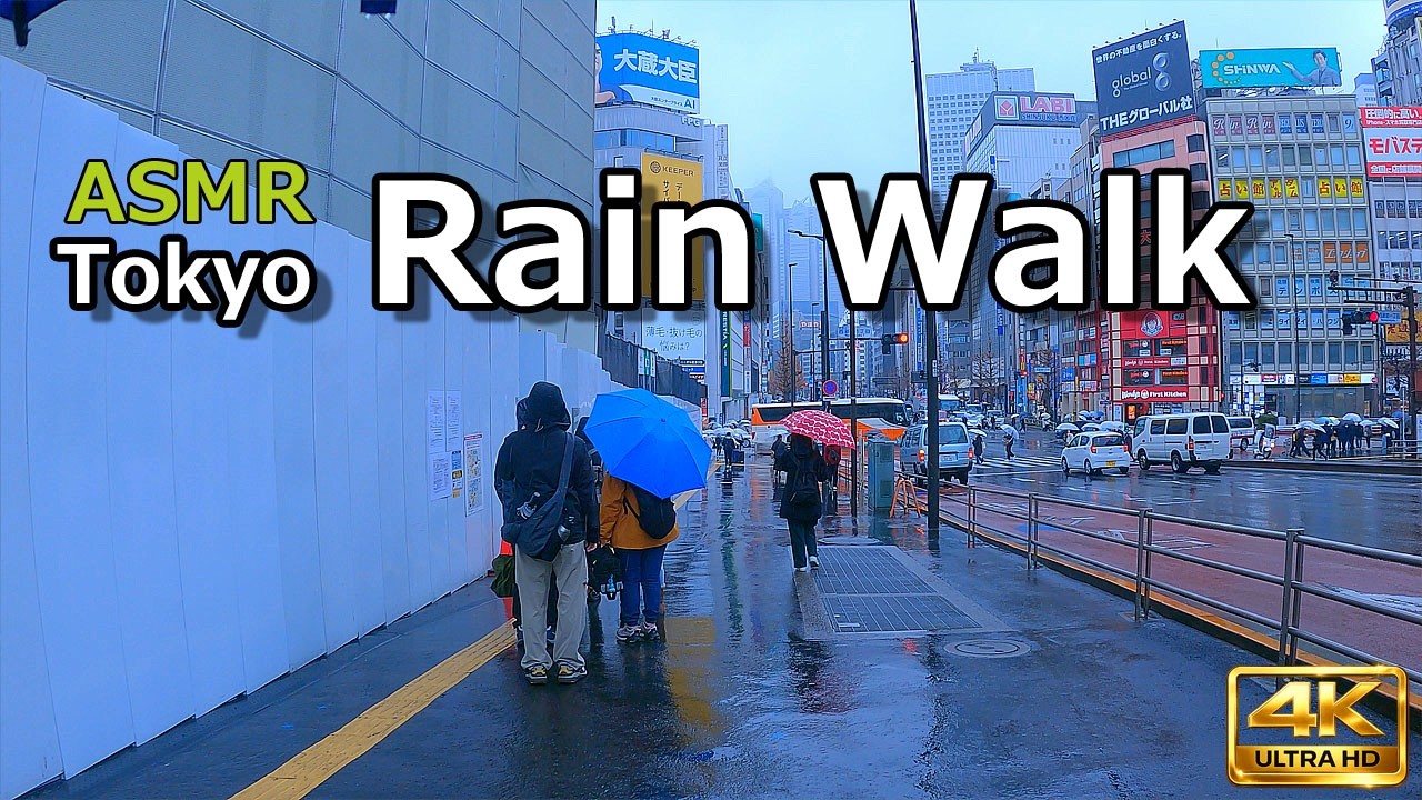 Tokyo Rain Walk ☔ Shinjuku | Relaxing ASMR City Walking Japan