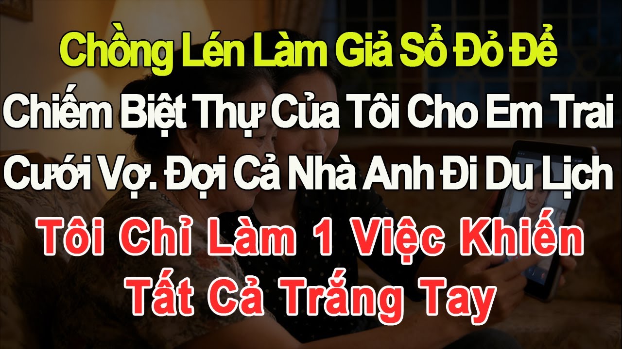 Chồng làm giả sổ đỏ chiếm biệt thự của tôi cho em trai cưới vợ, đợi họ đi du lịch tôi làm 1 việc