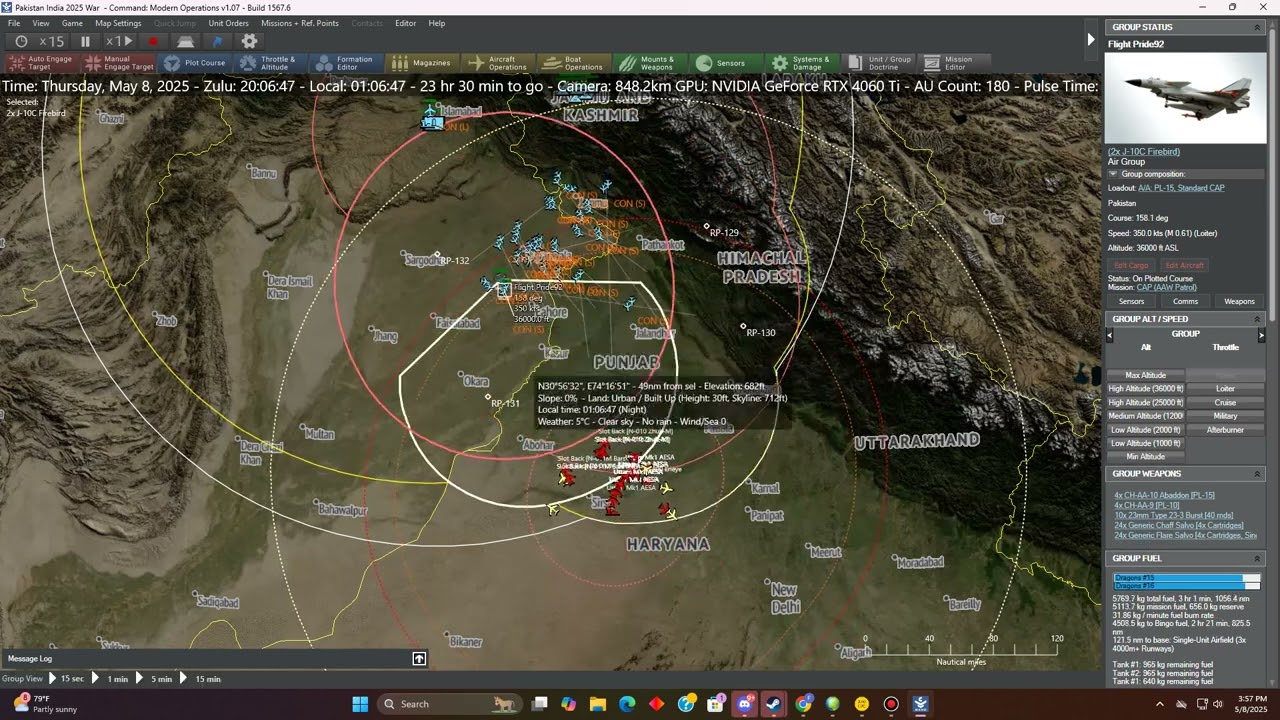 [Command Modern Operations]: Pakistan vs India 2025 War! 100 aircrafts, featuring Pl15
