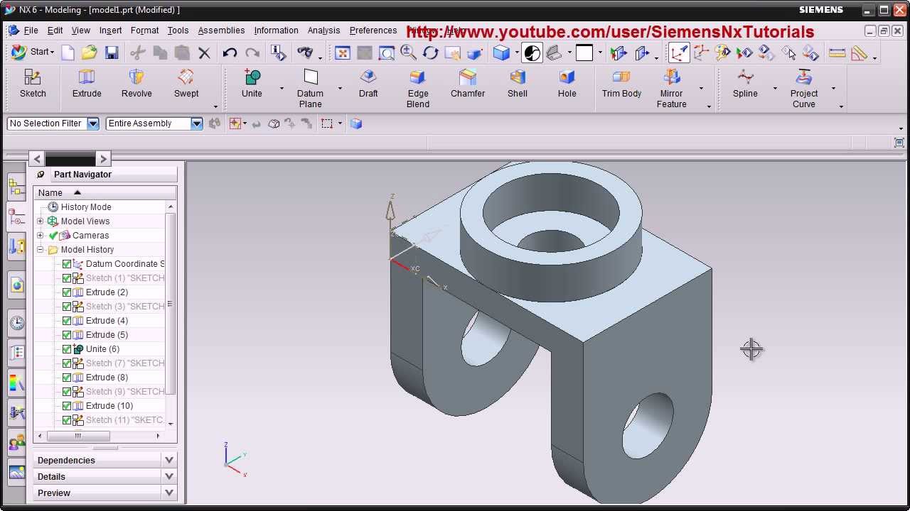 Siemens Nx CAD Basic Modeling Training Tutorial for Beginner - 1 | UG NX