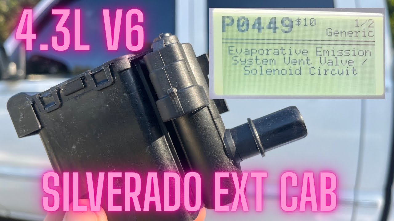 Chevrolet Silverado 4.3V6 Extended Cab 2003 года выпуска (99-07) P0449 Расположение вентиляционно...