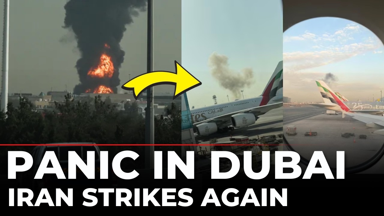 Dubai Latest News LIVE: Iranian Drones Hit Dubai Airport, Massive Fire Erupts | Chaos & Panic on Cam