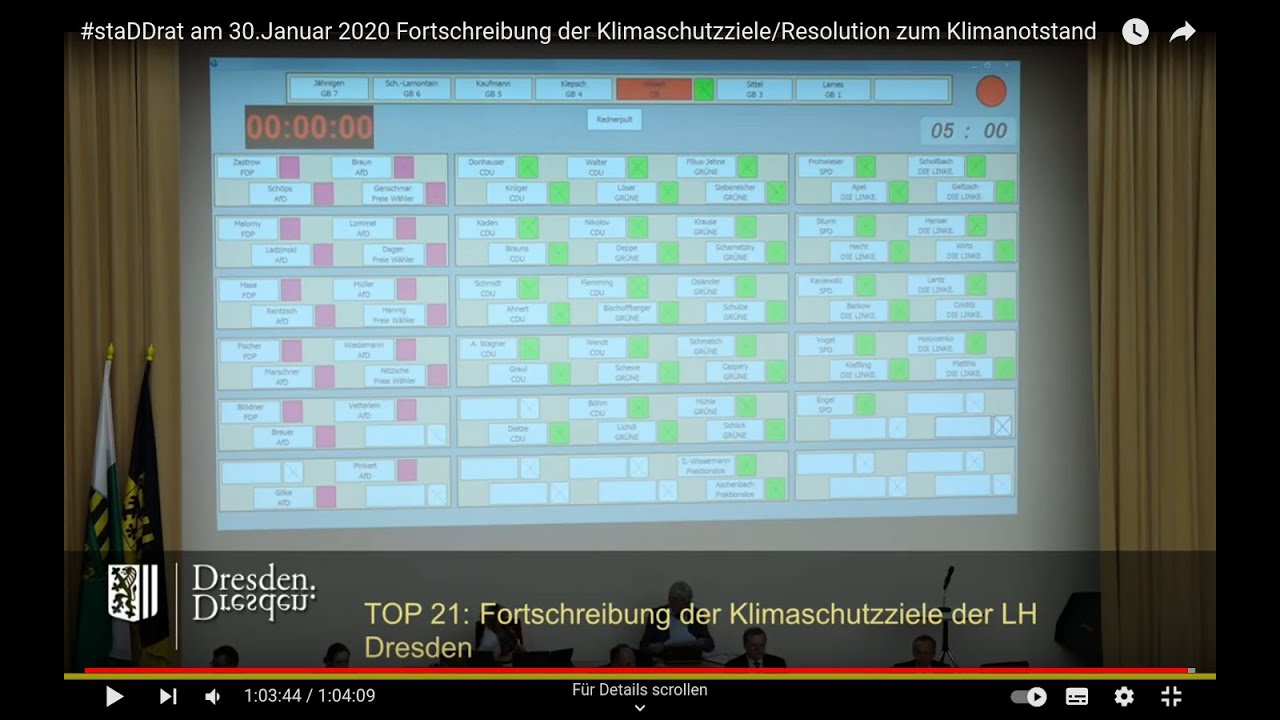 #staDDrat am 30. Januar 2020 Fortschreibung der Klimaschutzziele und Resolution zum Klimanotstand