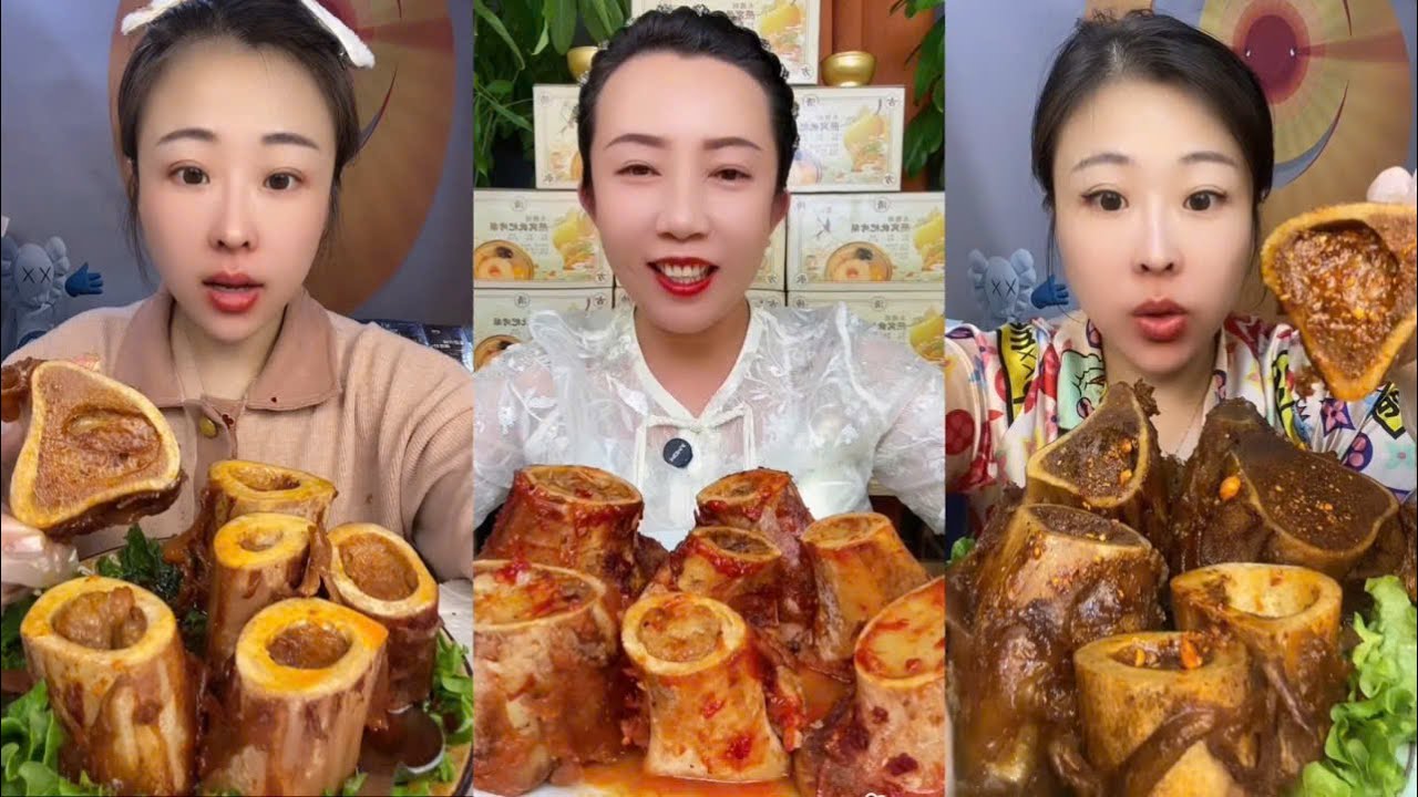 MUKBANG beef bone marrow ASMR  - The best of delicious Lien Huong food #1676
