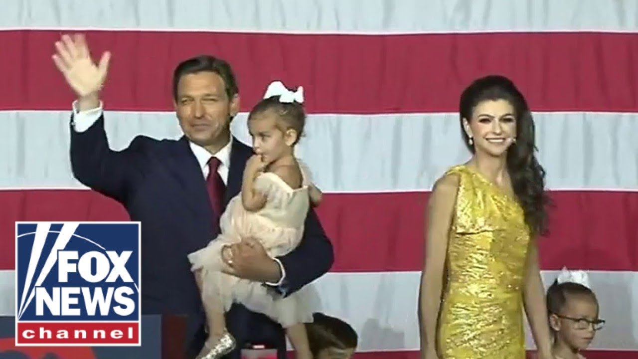 Crowd interrupts DeSantis victory speech with raucous chant