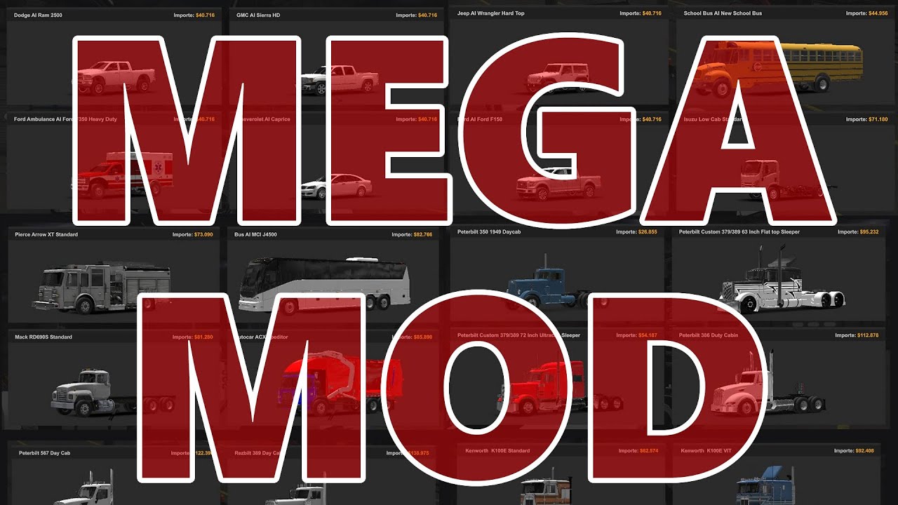 😲QUE CANTIDAD DE CAMIONES Y CARROS EN ESTE MEGA MOD! - ATS 1.49 #modsats #americantrucksimulator