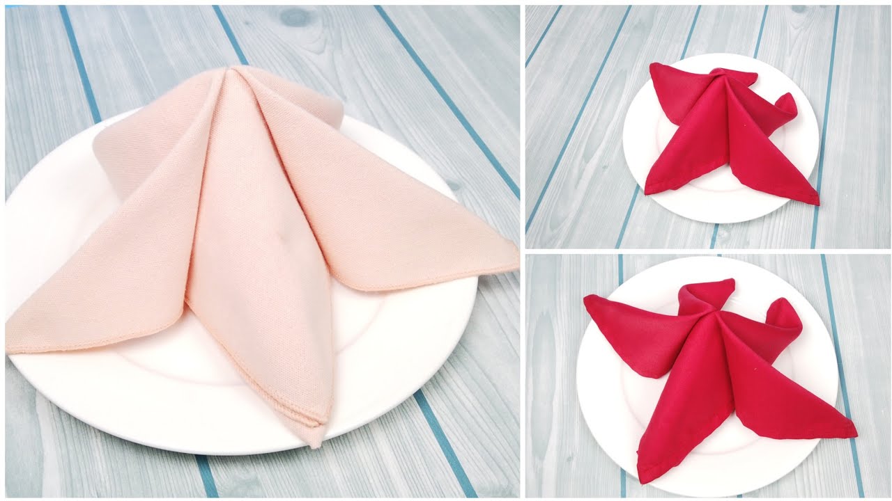 STANDING STAR DESIGN TABLE NAPKIN FOLDING FOR OCCASION