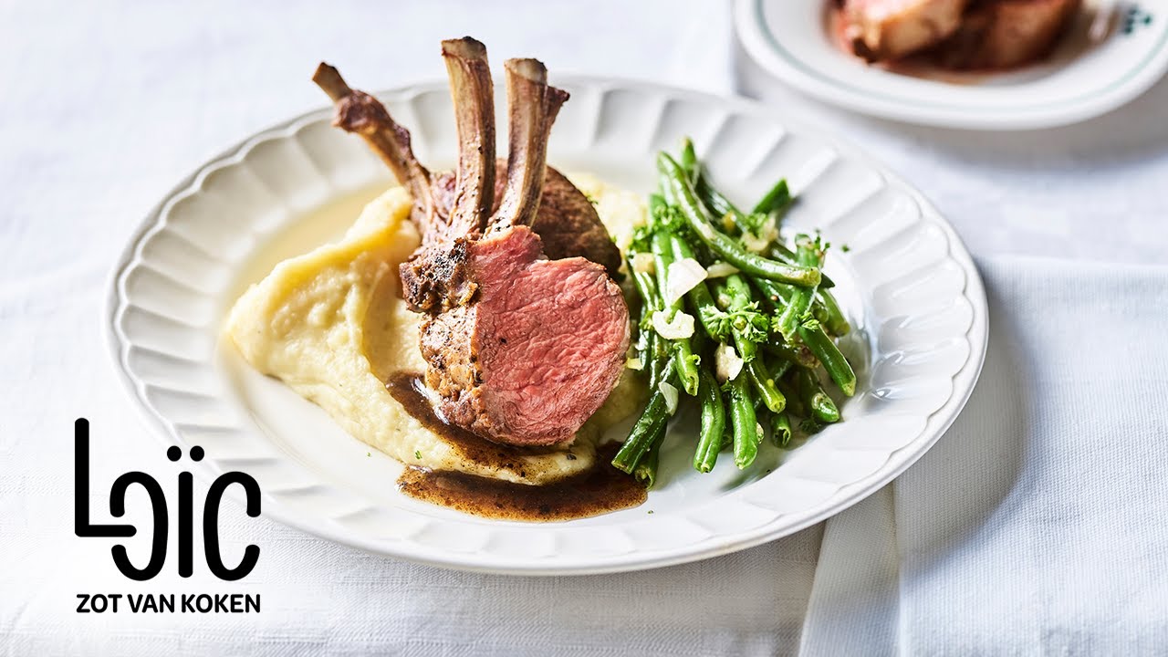 Lamscarré met puree Robuchon en boontjes - Aflevering 15 - Loïc Zot van koken