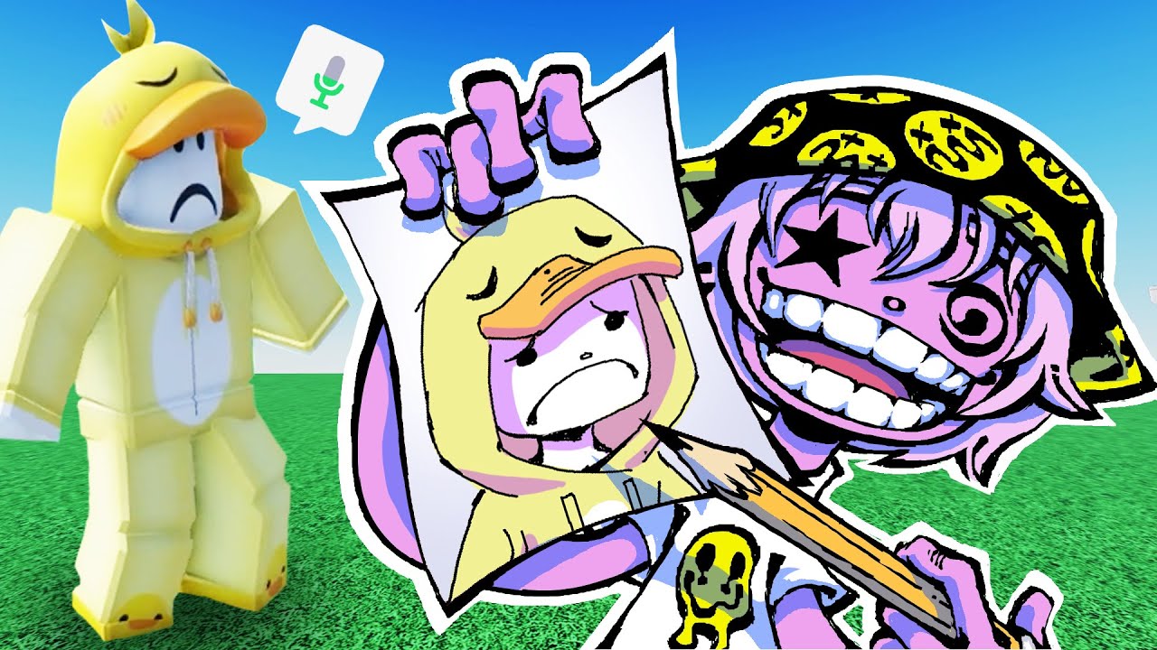 Рисуем аватары 10 людей из ROBLOX... с помощью ГОЛОСОВОГО ЧАТА💀