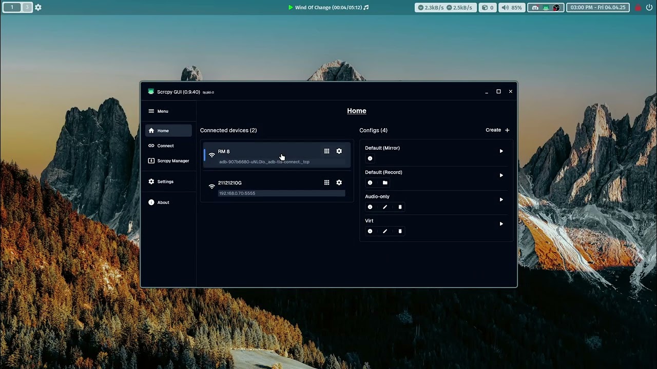 Flutter Scrcpy GUI - Short demo