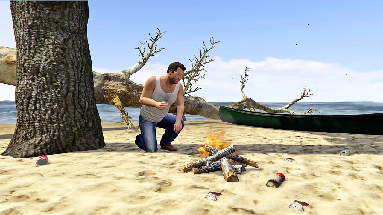قراند 5 وحيد في جزيرة هل في إمكاني النجاة ؟ | Stranded on an Island