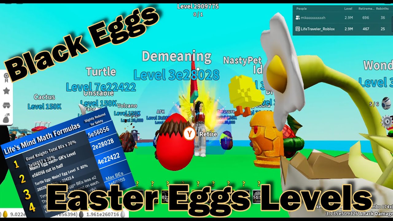 EFS Calculator-Black Eggs-Easter Eggs Levels! LifeTraveler's MindMath Calculator! TIPS! Egg Farm Sim