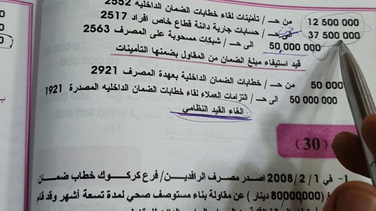 محاسبة المنشآت / خطابات الضمان / الاستاذ ليث الغراوي