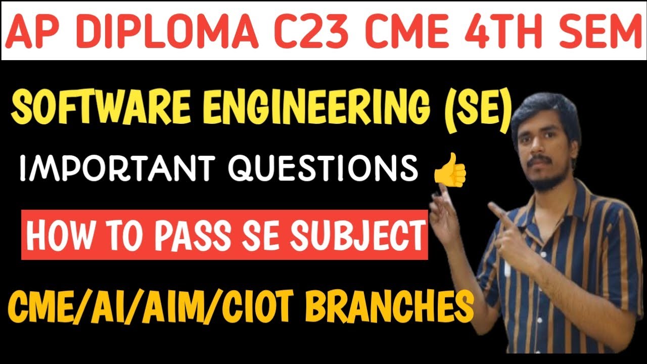 ap diploma cme 4th sem software Engineering SE important questions| ap diploma c23 importants