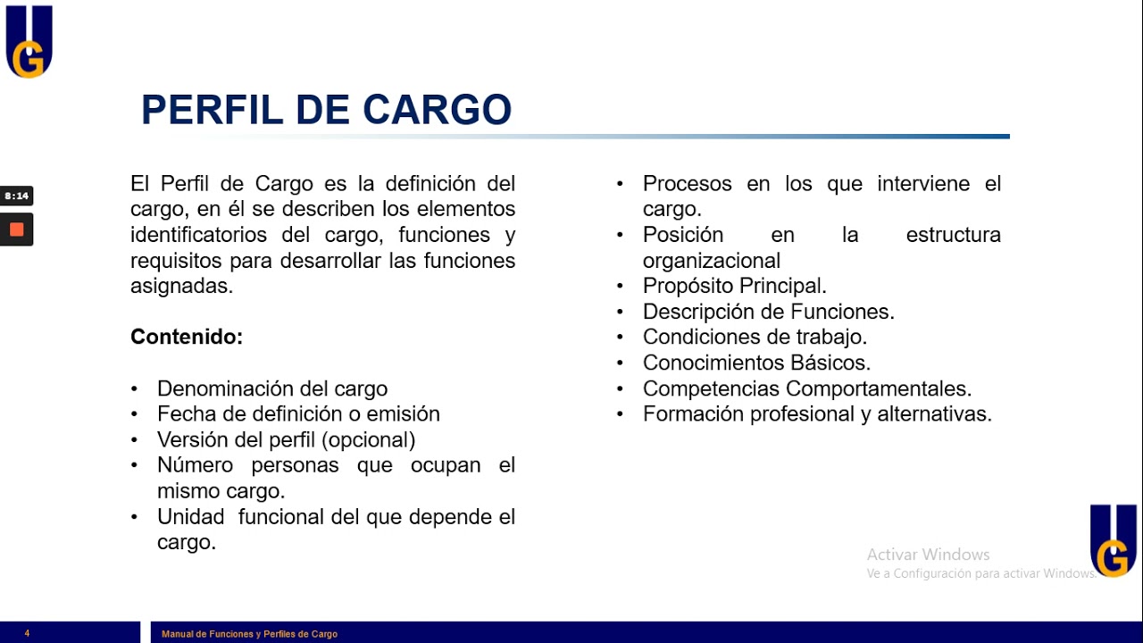 Manual de Funciones y Perfiles de Cargo